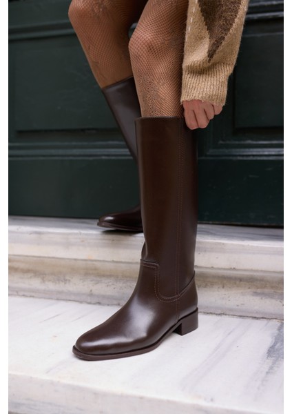 Belins Kadın Kahve Cilt Binici Çizme modelleri