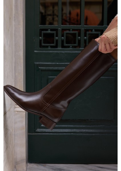 Belins Kadın Kahve Cilt Binici Çizme indirimleri