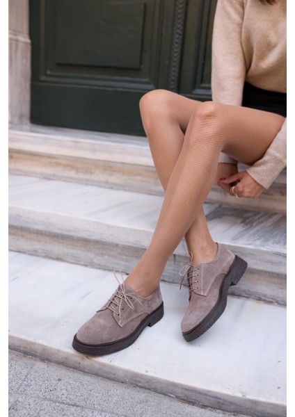 Lech Kadın Kahve Gercek Suet Loafer Bagcıklı Ayakkabi