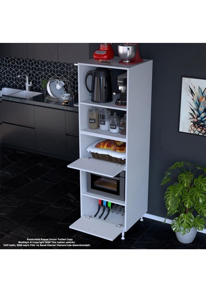 Silva Loya 59,6 x 194,6 x 56 cm 2 Kapaklı Ankastre Fırın ve Mutfak Dolabı