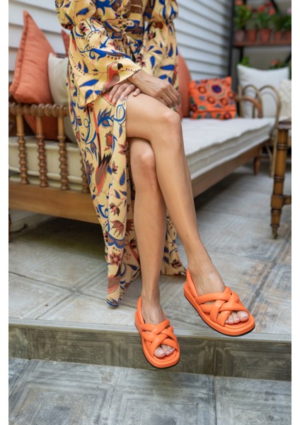Marciya Kadin Orange Pofuduk Sandalet fiyatları