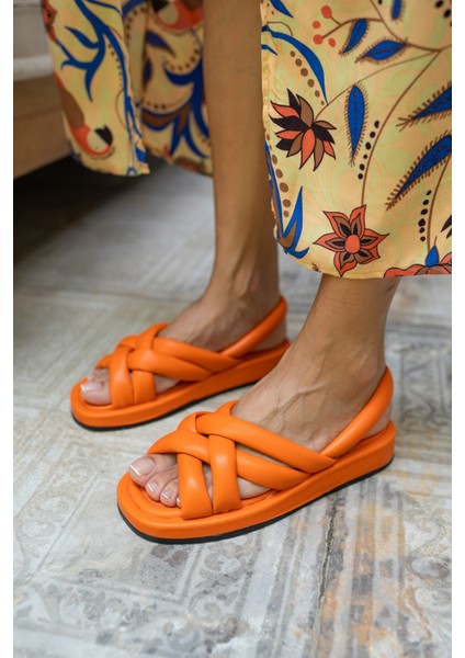 Marciya Kadin Orange Pofuduk Sandalet indirimleri