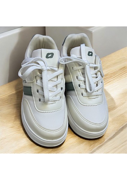 Düz Taban Sneaker Kız Erkek Ipli Kremrenk Çocuk Günlük Spor Ayakkabı indirimleri