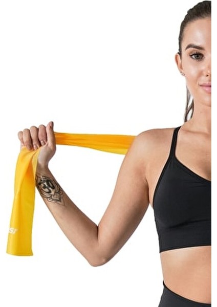 Pilates Bant Seti 3'lü Farklı Sertlikte Direnç Bantları 120 cm Esneklik ve Güçlendirme