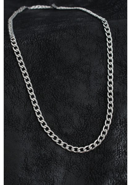 316L Çelik Kalın Klasik Zincir Model Gümüş Renk Erkek Ke