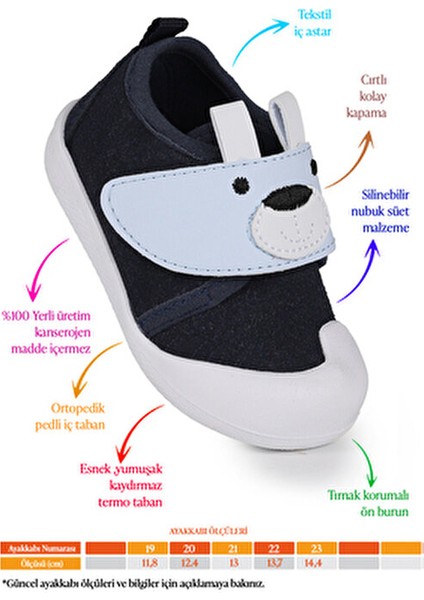 Winni Cırtlı Erkek Bebek Ilk Adım Panduf Ayakkabı