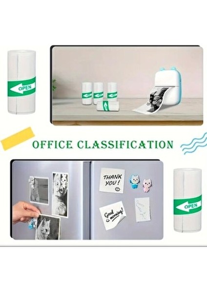 Mini Yazıcı Rulosu Yapışkanlı 5 Adet Beyaz Bluetooth Bağlantılı Taşınabilir Yazıcı fırsatları