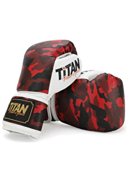 Kırmızı Kamuflaj Boks Eldiveni Muay Thai ve Kick Boks İçin Özel Tasarım modelleri