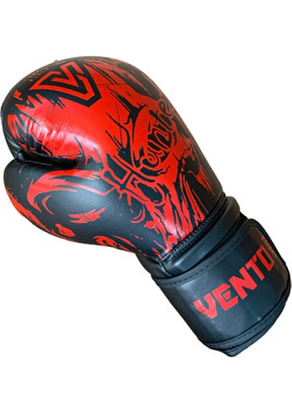 Hunter Boks ve Kick-Boks Eldiveni Kırmızı Pu Malzeme ile Cırt Bantlı 10 oz