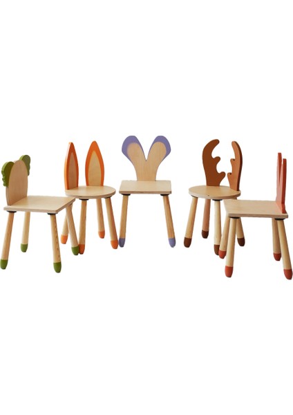 Doğal Ahşap Renkli Çocuk Sandalye Koala
