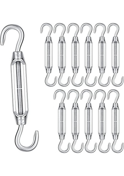 12 Paket M4 Kanca ve Kablo Teli Halat Gerilimi Için Hook Turnaz, 304 Paslanmaz Çelik Tel Halat Gerilim (Yurt Dışından)