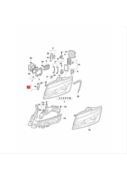 Audi Q5 2009-2012 Için Ön Sağ Far Muhafazası Braketi 8R0998122 (Yurt Dışından)