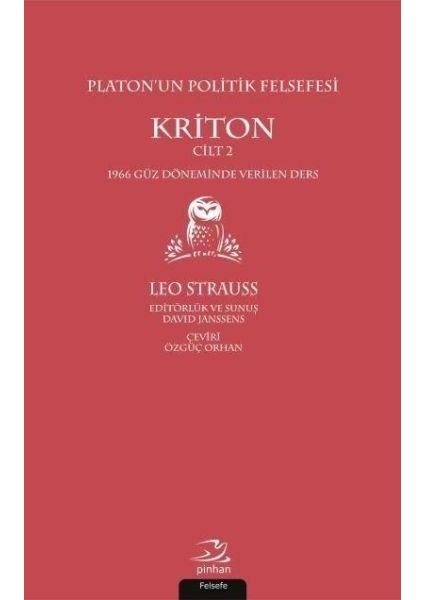 Platonun Politik Felsefesi Cilt 2 Kriton