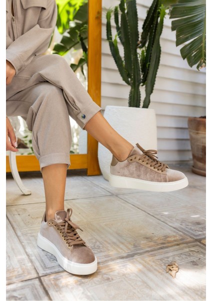Sandy Kadin Vızon Suet Kadıfe Eva Taban Sneaker