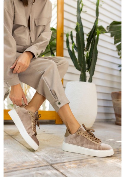 Sandy Kadin Vızon Suet Kadıfe Eva Taban Sneaker indirimleri