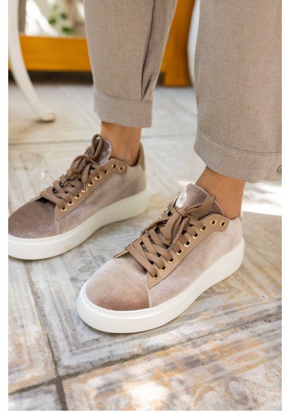 Sandy Kadin Vızon Suet Kadıfe Eva Taban Sneaker