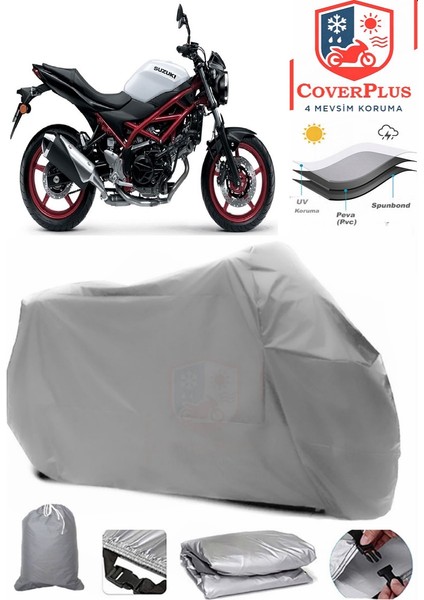 Suzuki SV650X Gri Motorsiket Brandası Motor Örtüsü Çadır Su Geçirmez Motosiklet Kılıfı Motor Brandası