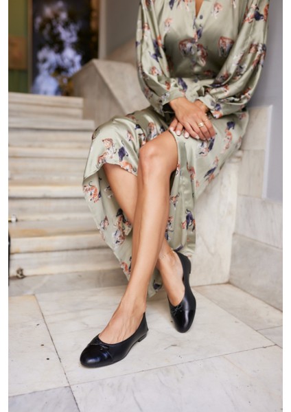 Silvas Kadın Siyah Gercek Deri Pisi Babet modelleri