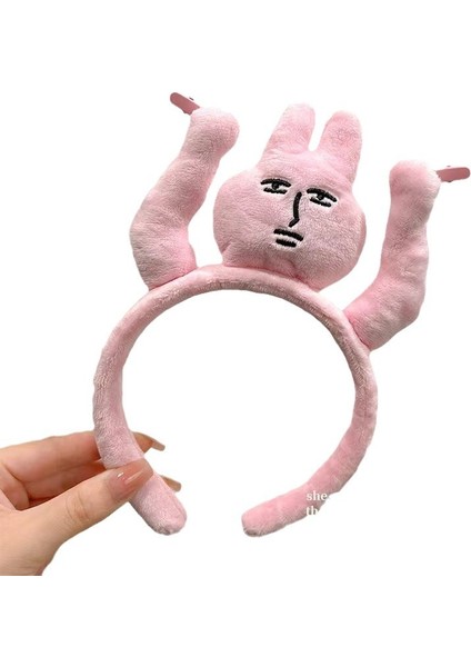 Pembe Tavşan Kafa Bandı Komik Kafa Bandı Eğlenceli Karikatür Kafa Bandı Çirkin Patlama Muz Saç Tokası (Yurt Dışından)