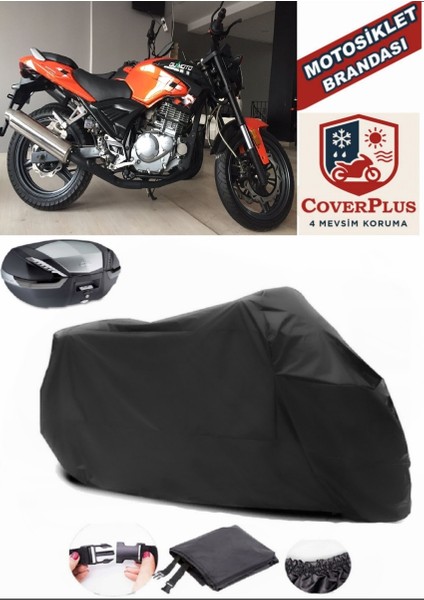 Bumoto/jinling Ventura F250CC Siyah Arka Çanta Uyumlu Motorsiket Brandası Motor Örtüsü Çadır Su Geçirmez Motosiklet Kılıfı Motor Brandası