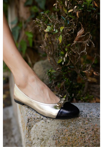 Silvas Kadın Siyah Gercek Deri Pisi Babet