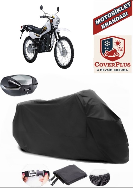 Yamaha Dt 125 Siyah Arka Çanta Uyumlu Motorsiket Brandası Motor Örtüsü Çadır Su Geçirmez Motosiklet Kılıfı Motor Brandası