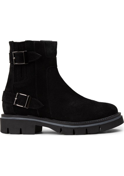 Kadın Hakiki Süet Siyah Bot - F2241ZSYHC01