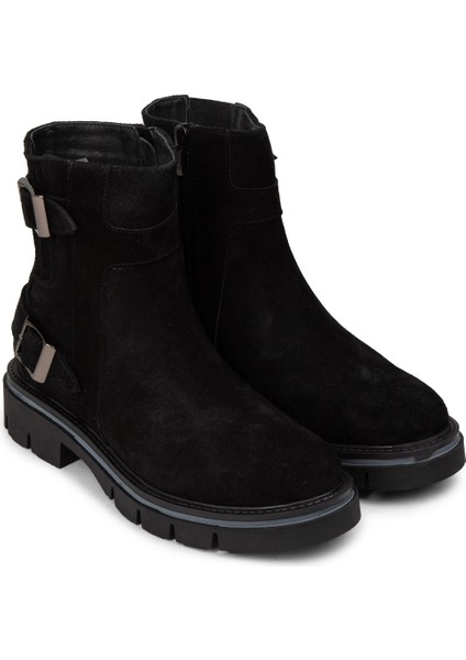Kadın Hakiki Süet Siyah Bot - F2241ZSYHC01 fırsatları