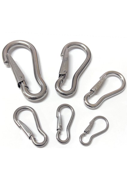 Marine Sustalı Karabina Kilit Paslanmaz Krom 3mm 3X48 mm 5 Adet