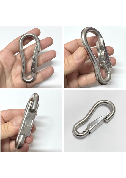 Marine Sustalı Karabina Kilit Paslanmaz Krom 3mm 3X48 mm 5 Adet modelleri