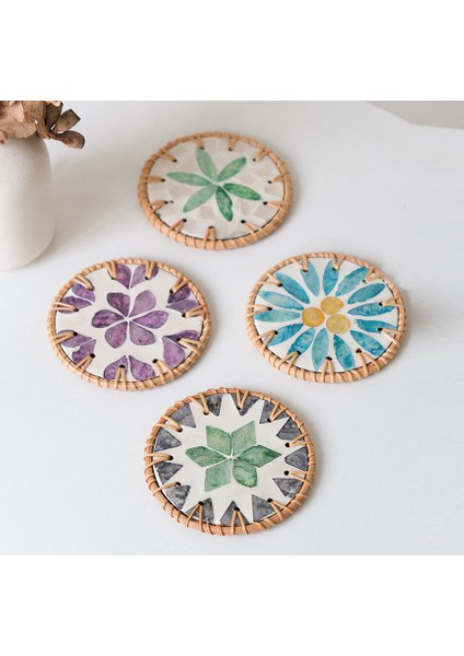 4 Adet El Dokuması Haşlanma Önleyici Yalıtımlı Bardak Altlığı (Yurt Dışından)