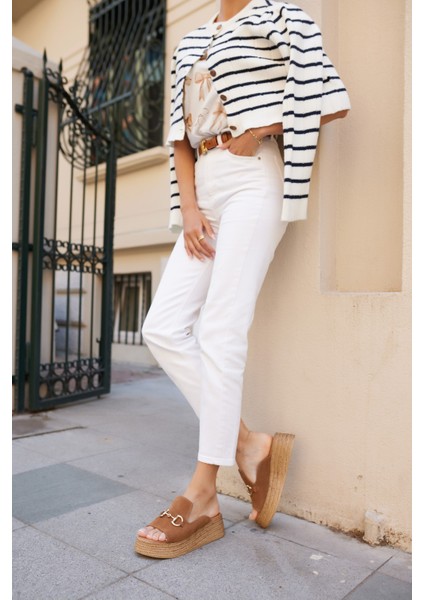 Barcolo Kadın Bej Gercek Suet Toka Detay Terlık modelleri