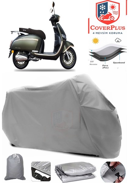 Yuki Risotto 50 Gri Motorsiket Brandası Motor Örtüsü Çadır Su Geçirmez Motosiklet Kılıfı Motor Brandası
