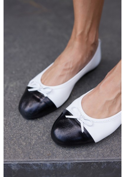 Silvas Kadın Siyah Gercek Deri Pisi Babet