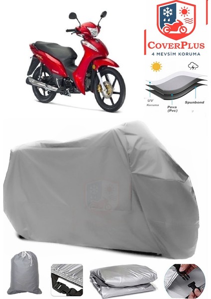 Kanuni Fox Gri Motorsiket Brandası Motor Örtüsü Çadır Su Geçirmez Motosiklet Kılıfı Motor Brandası