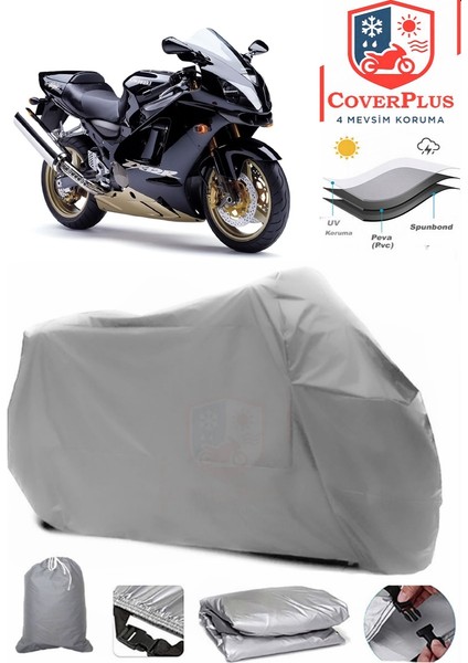 Kawasaki Zx-12 R Gri Motorsiket Brandası Motor Örtüsü Çadır Su Geçirmez Motosiklet Kılıfı Motor Brandası
