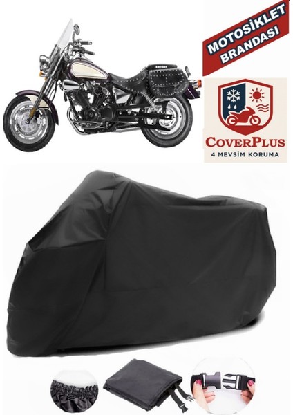 Keeway Land Cruiser 250 Siyah Motorsiket Brandası Motor Örtüsü Çadır Su Geçirmez Motosiklet Kılıfı Motor Brandası