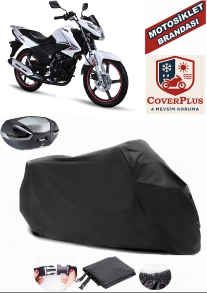 Kuba Pars Siyah Arka Çanta Uyumlu Motorsiket Brandası Motor Örtüsü Çadır Su Geçirmez Motosiklet Kılıfı Motor Brandası
