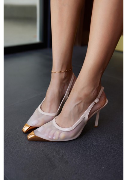 Leno Kadın Bordo Tul Detay Burun Demırlı Sandalet modelleri