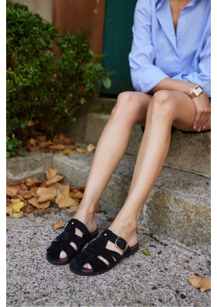 Careas Kadın Kahve Gercek Suet Terlik modelleri