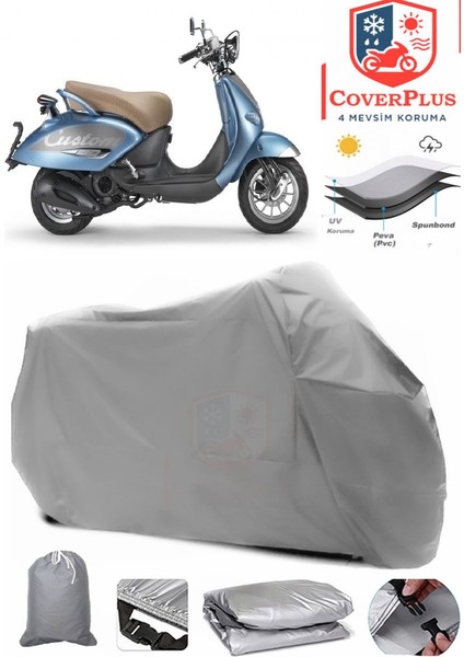 Aprilia Mojito 125 Custom Motor Brandası Gri Motorsiket Brandası Motor Örtüsü Çadır Su Geçirmez Motosiklet Kılıfı Motor Brandası