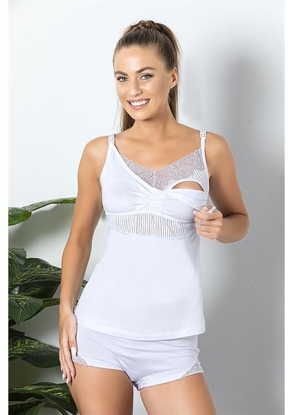 Pamuklu Emzirme Atleti Beyaz (BRF11786)