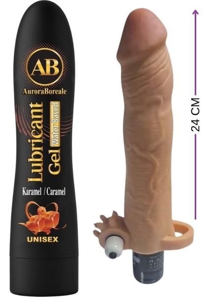 Aşkın Deposu Aşkın Karamel Aromalı 125MLYENİLEBİLİR Jel +Gerçekçi Etdoku Kılıfı 20CM Titreşimli Süper Ikili Mıpoıwjxqff