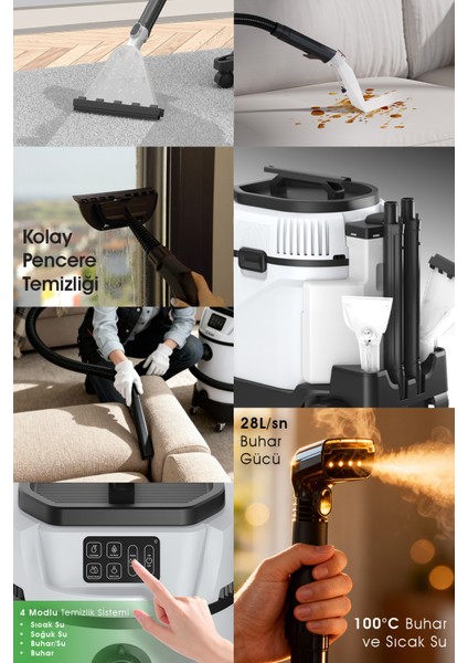 KCC-4361 Endüstriyel Koltuk, Halı ve Döşeme Yıkama Makinesi – 21 Kpa, Buharlı Temizlik, 4,2l Su Haznesi