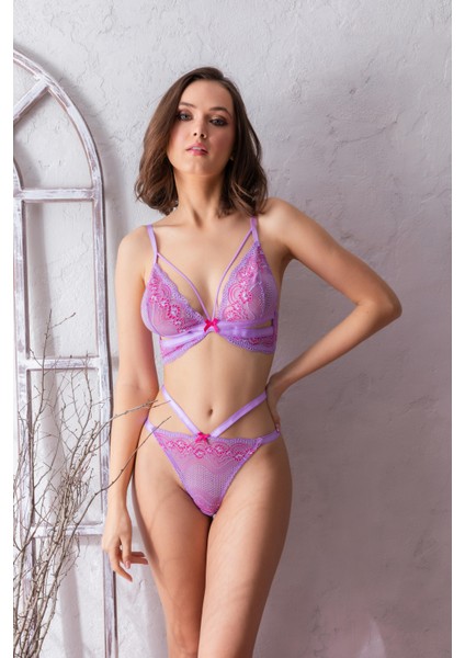 Bralet Sütyen ve Slip Külot Takım Lila (MGP32101)