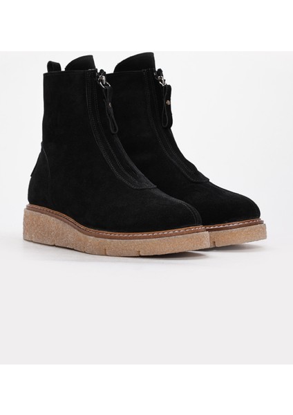 Hakiki Deri Kürklü Kadın Klasik Bot 657KZA2502