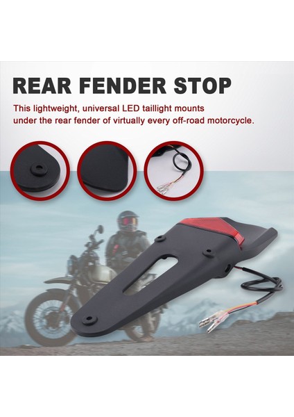 Motosiklet LED Arka Lambası ve Arka Çamurluk Stop Lambası Enduro Siyah (Yurt Dışından) indirimleri