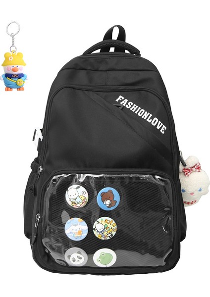 Sevimli Şeffaf Öğrenci Okul Çantası Ortaokul Sırt Çantası Büyük Kapasiteli Seyahat Depolama Sırt (Yurt Dışından)