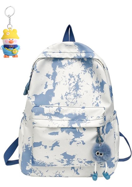 Sırt Çantası Kadın Gradyan Kravat Boyalı Okul Çantası Üniversite Öğrencileri Için Basit ve Çok Yönlü Sırt Çantası Ortaokul ve Lise (Yurt Dışından)