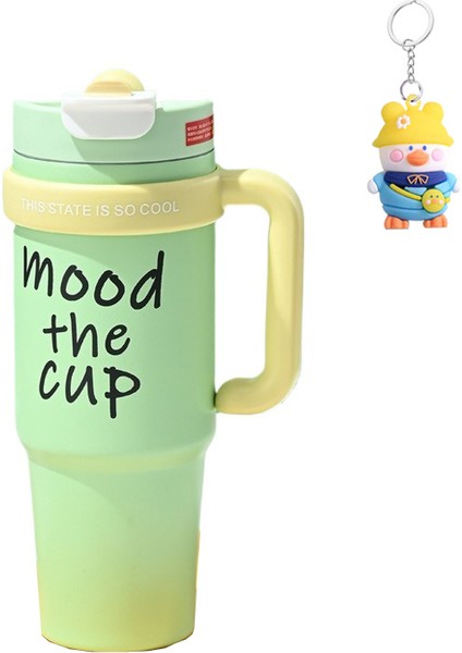 Big Mac Ice Tyrant Bardak Büyük Kapasiteli 304 Paslanmaz Çelik Termos Bardak Saplı Soğuk Yalıtımlı Pipetli Bardak (Yurt Dışından)